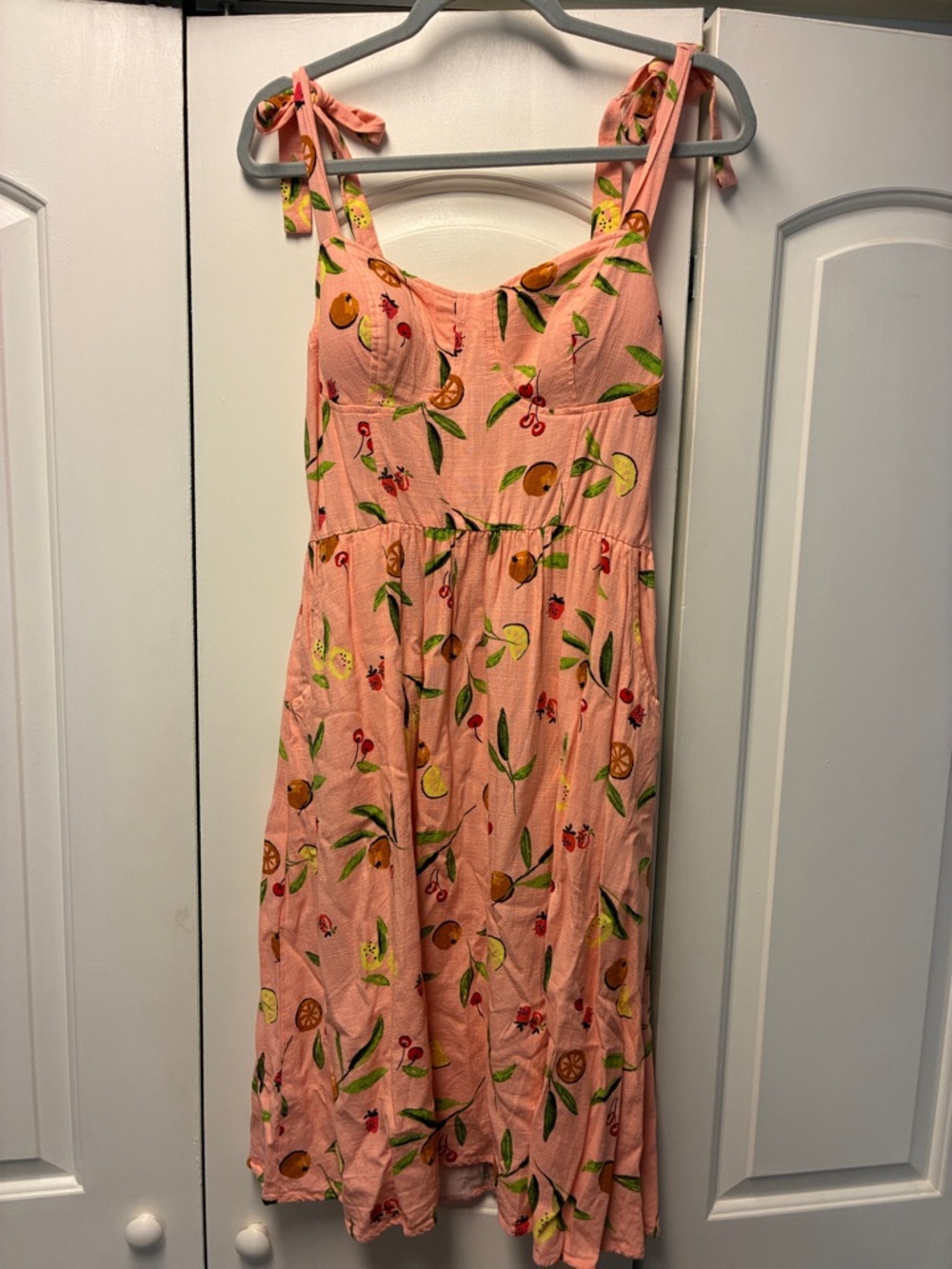 Pinkish Fruit Print Sundress - Picture 2 of 16